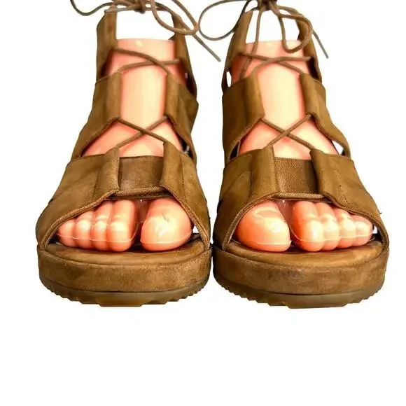 EILEEN FISHER Dibs 3 Inch Wedge Sandal in Tan Women's Size 9.5 - Picture 7 of 11